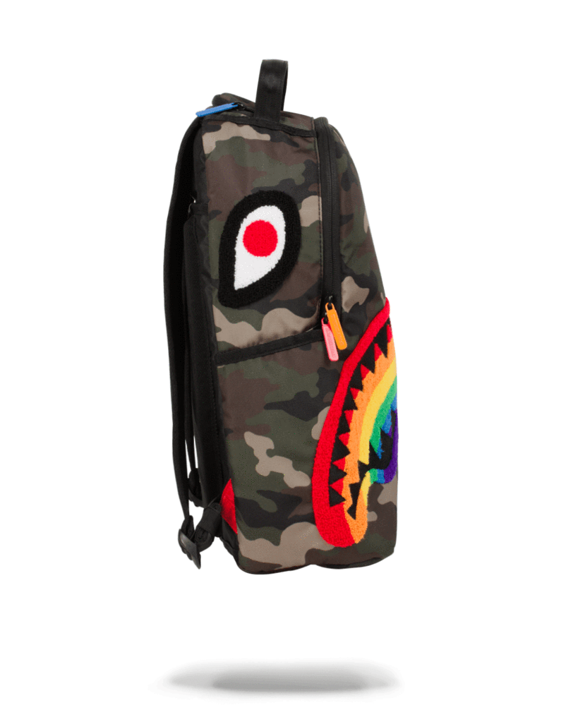 Sprayground Chenille Rainbow Shark Bags - -2