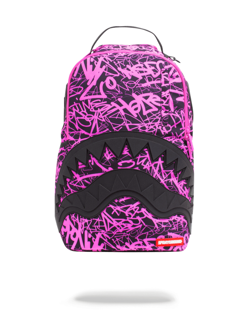 Sprayground Pink Scribble Shark Handbags - -0