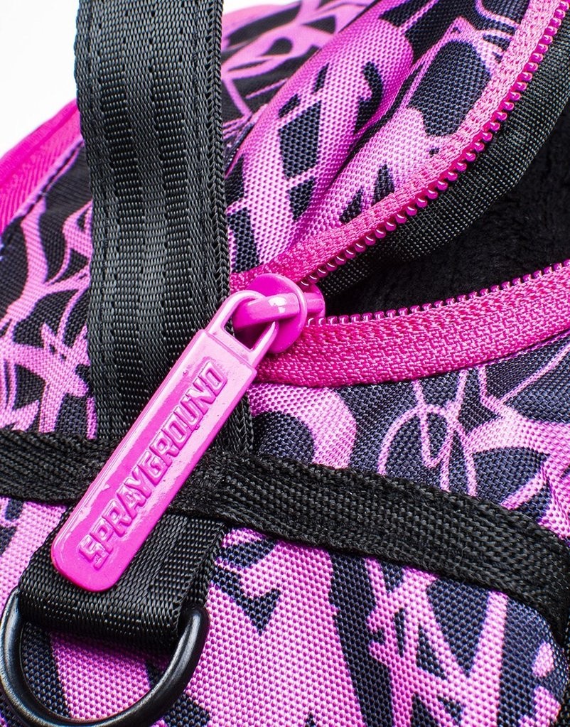 Sprayground Pink Scribble Shark Handbags - -4