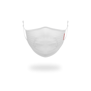 BEST PRICE - ADULT WHITE ON WHITE SHARK FORM-FITTING FACE MASK