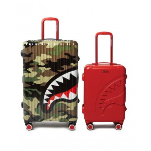 Sale Sprayground Full-Size Camo Carry-On Red Luggage Bundle Discount