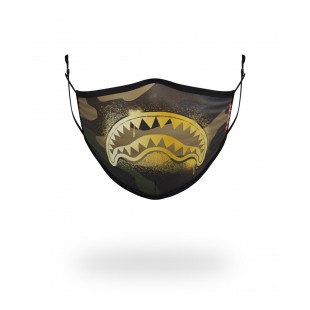 Sale Sprayground Adult Camo Gold Shark Form Fitting Face Mask Discount