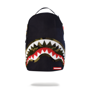 Sprayground Camo Chenille Shark (Black) Bag