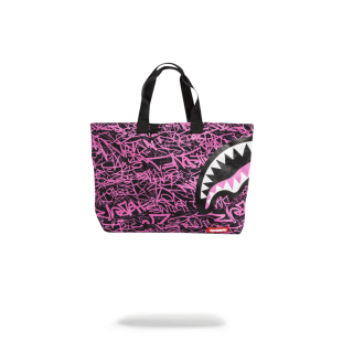 Sprayground Pink Scribble Shark Tote Bag